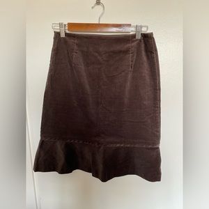 Tribal Brown Corduroy Skirt, Size 2 NWOT